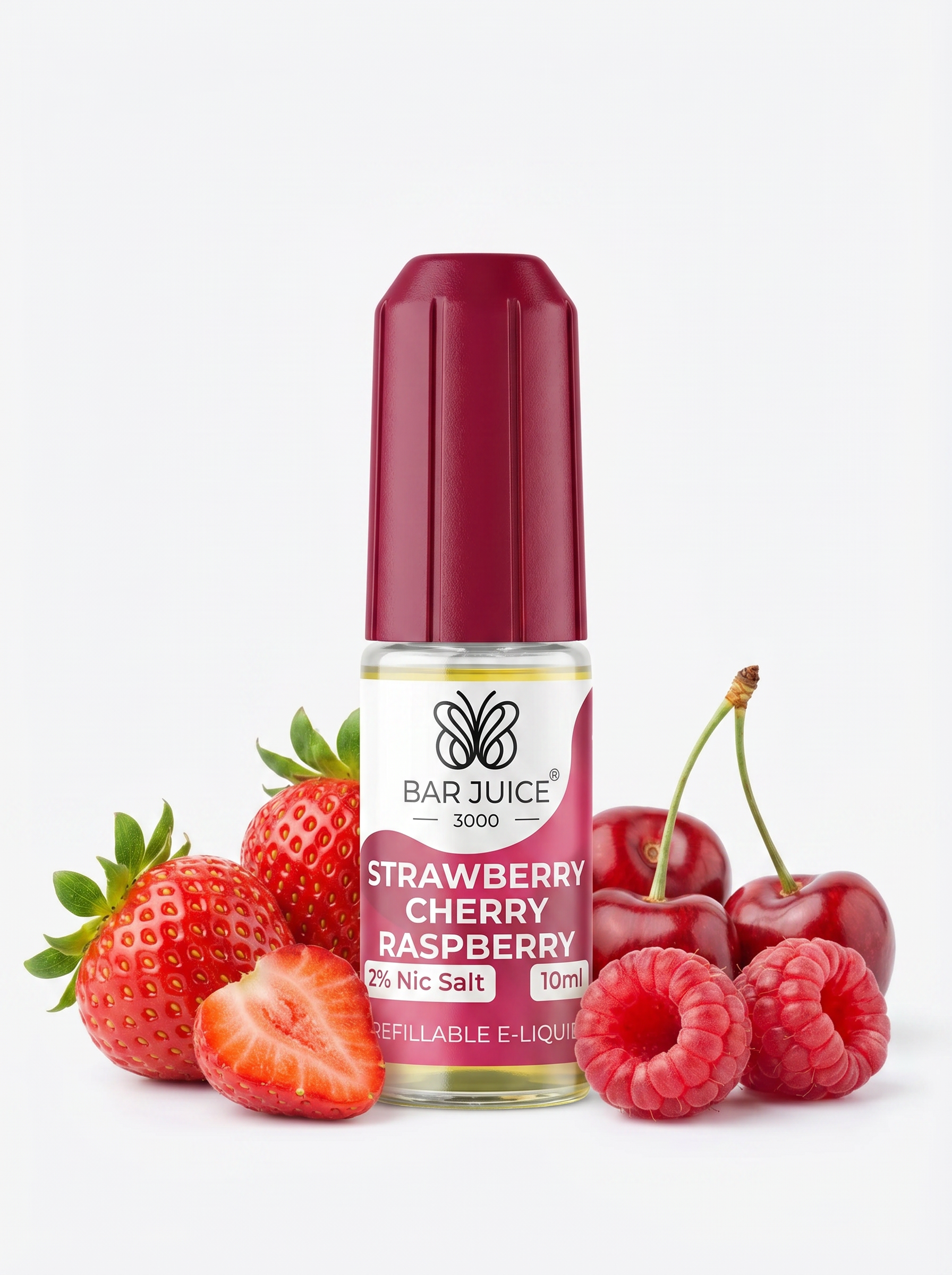 Bar Juice Strawberry Cherry Raspberry Nic Salt E-Liquid 20mg 10ml