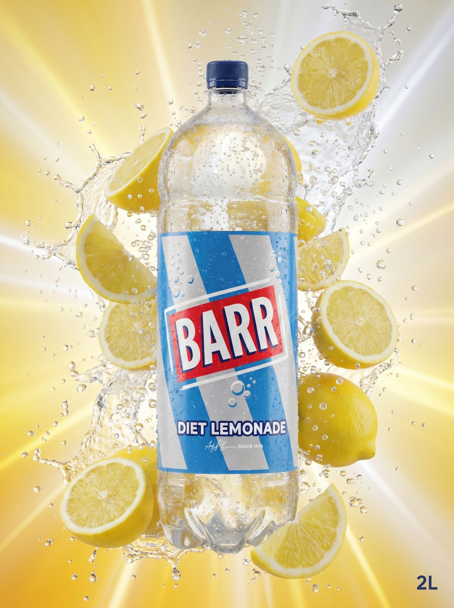 Barr Diet Lemonade Soft Drink 2 Litre Bottle