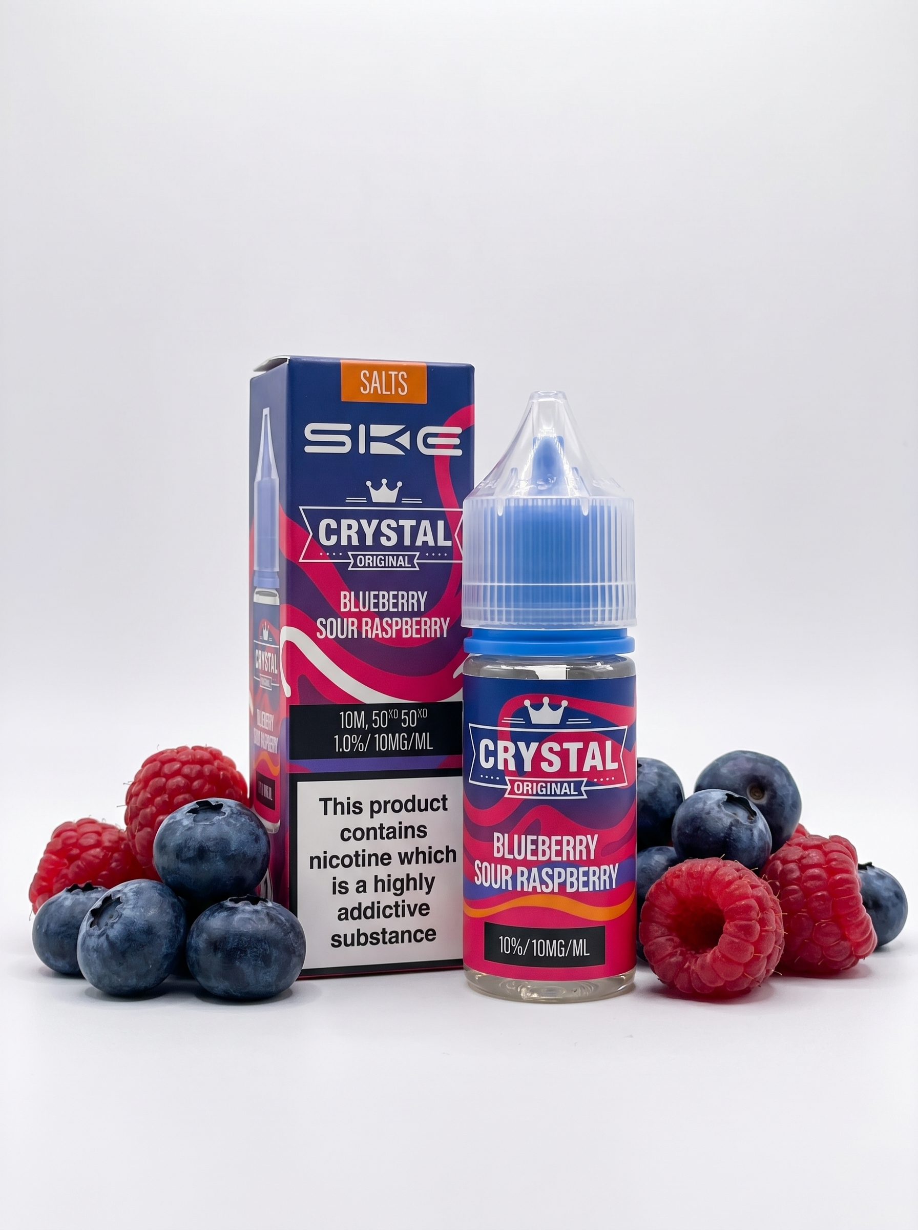 Crystal Nic Salts Blueberry Sour Raspberry E-Liquid 20mg 10ml