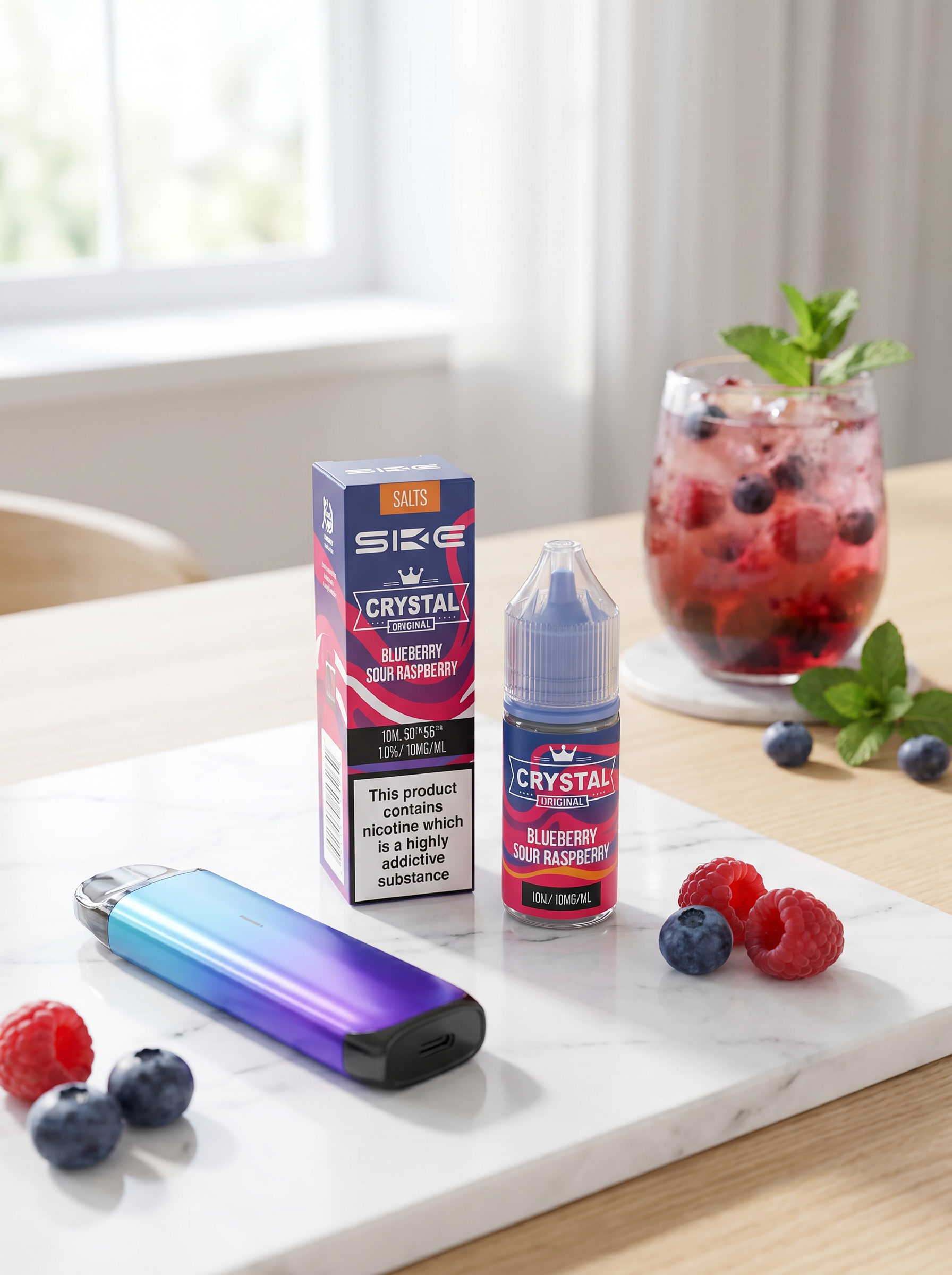 Crystal Nic Salts Blueberry Sour Raspberry E-Liquid 20mg 10ml