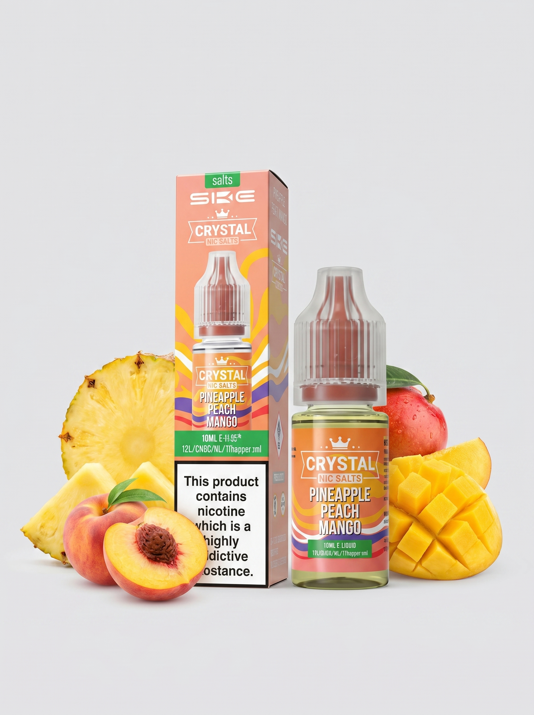 Crystal Nic Salts Pineapple Peach Mango E-Liquid 20mg 10ml