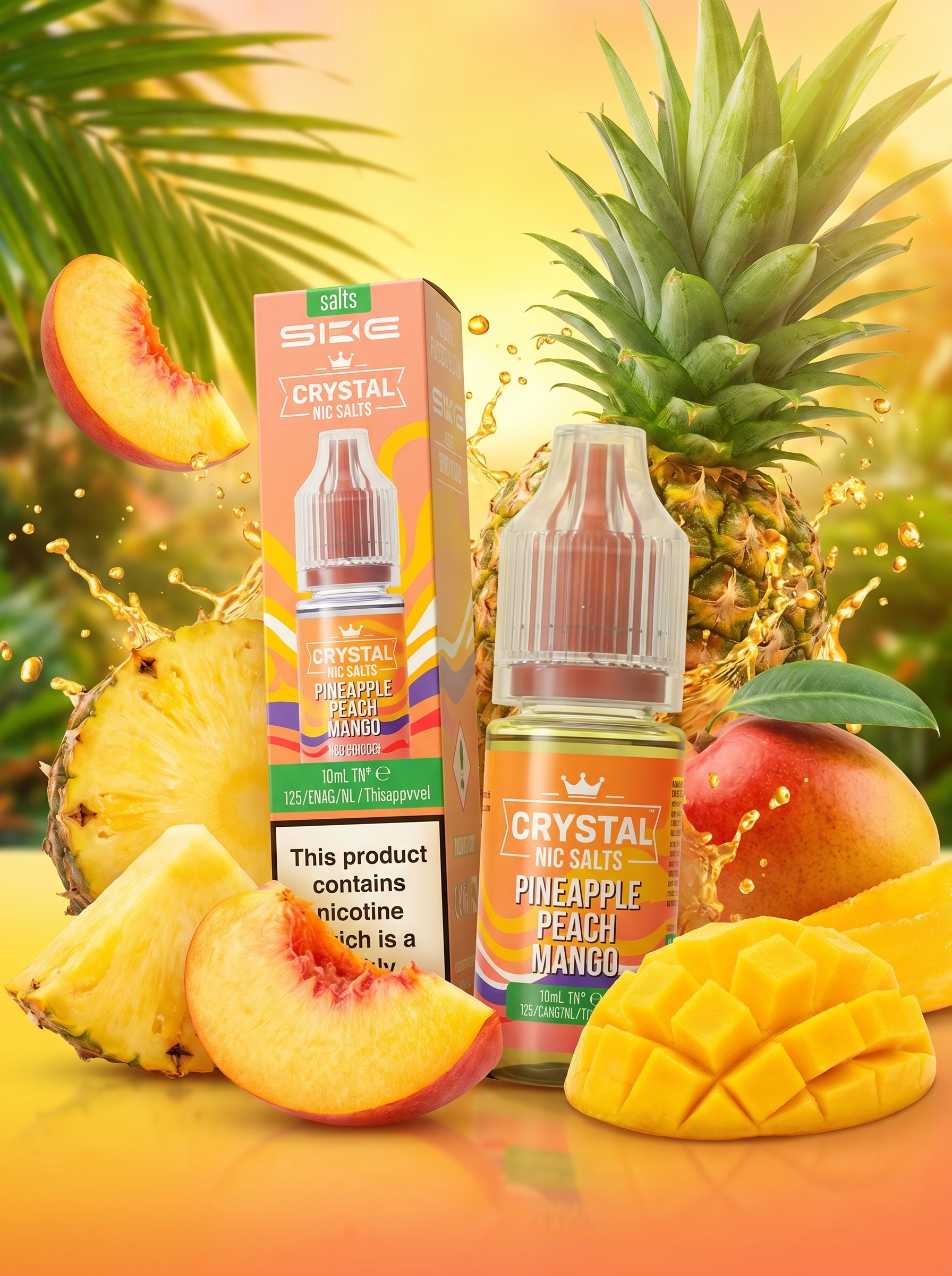 Crystal Nic Salts Pineapple Peach Mango E-Liquid 20mg 10ml