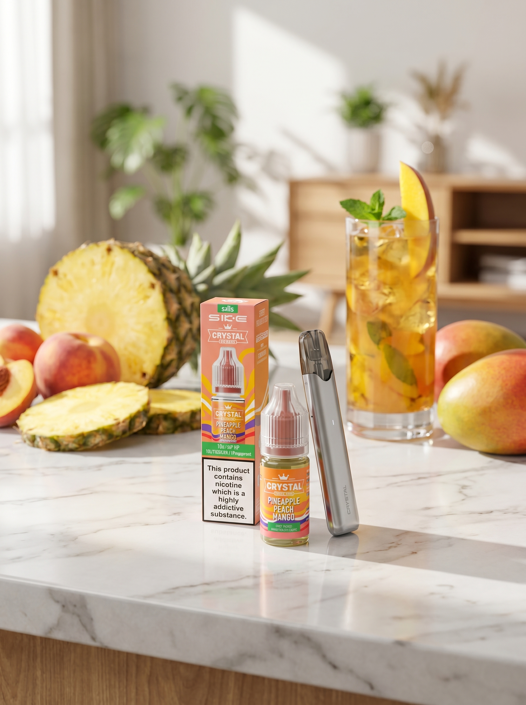 Crystal Nic Salts Pineapple Peach Mango E-Liquid 20mg 10ml