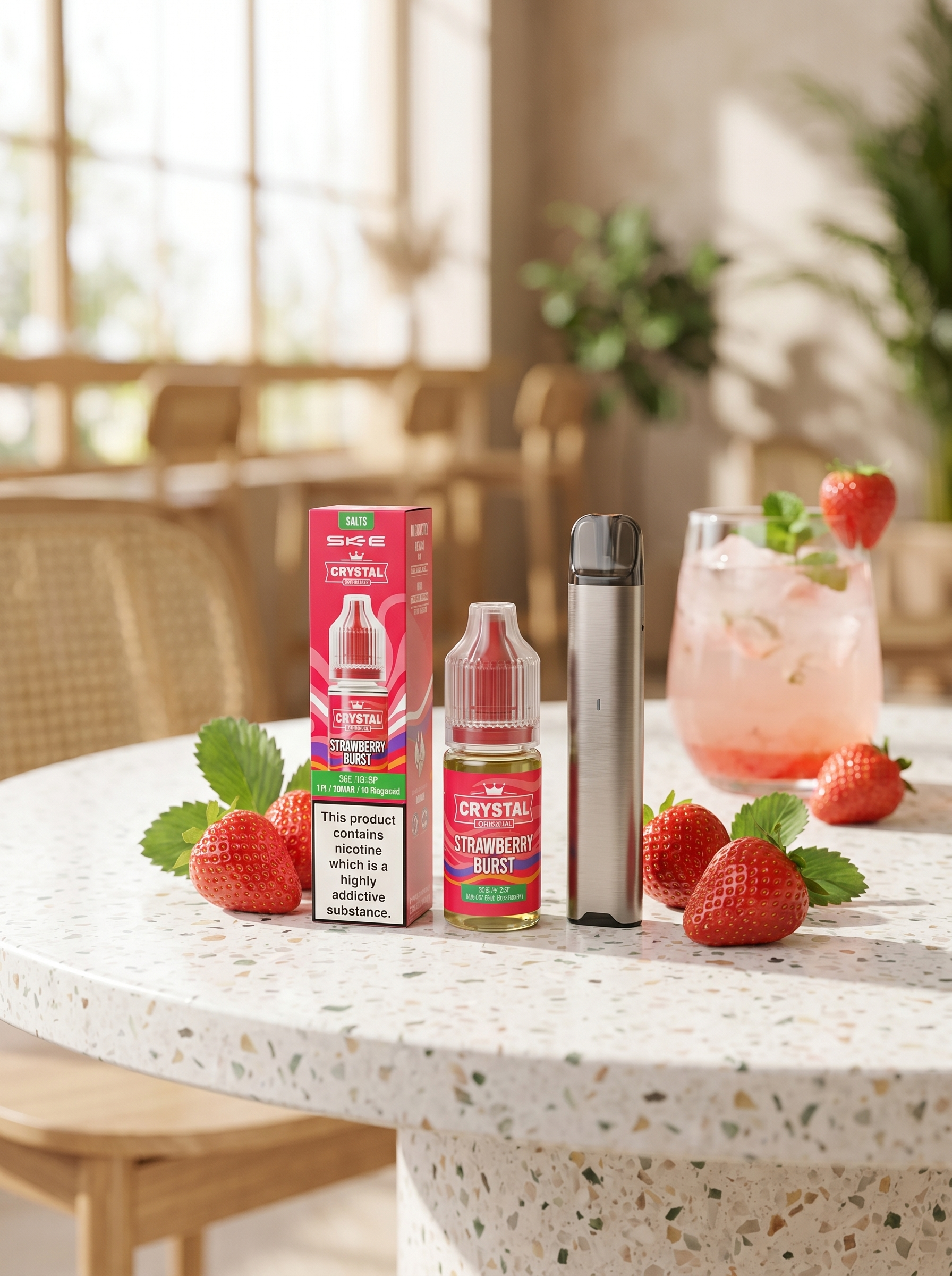 Crystal Nic Salts Strawberry Burst E-Liquid 20mg 10ml