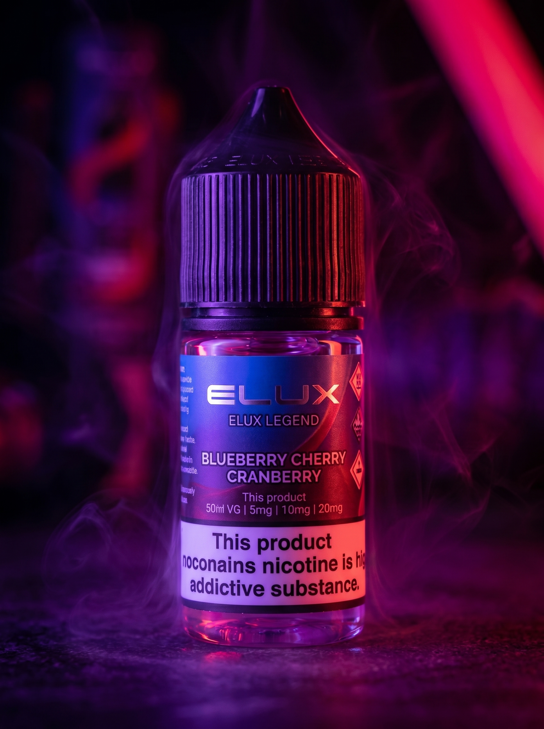 Elux Legend Blueberry Cherry Cranberry Nic Salt E-Liquid 20mg 10ml