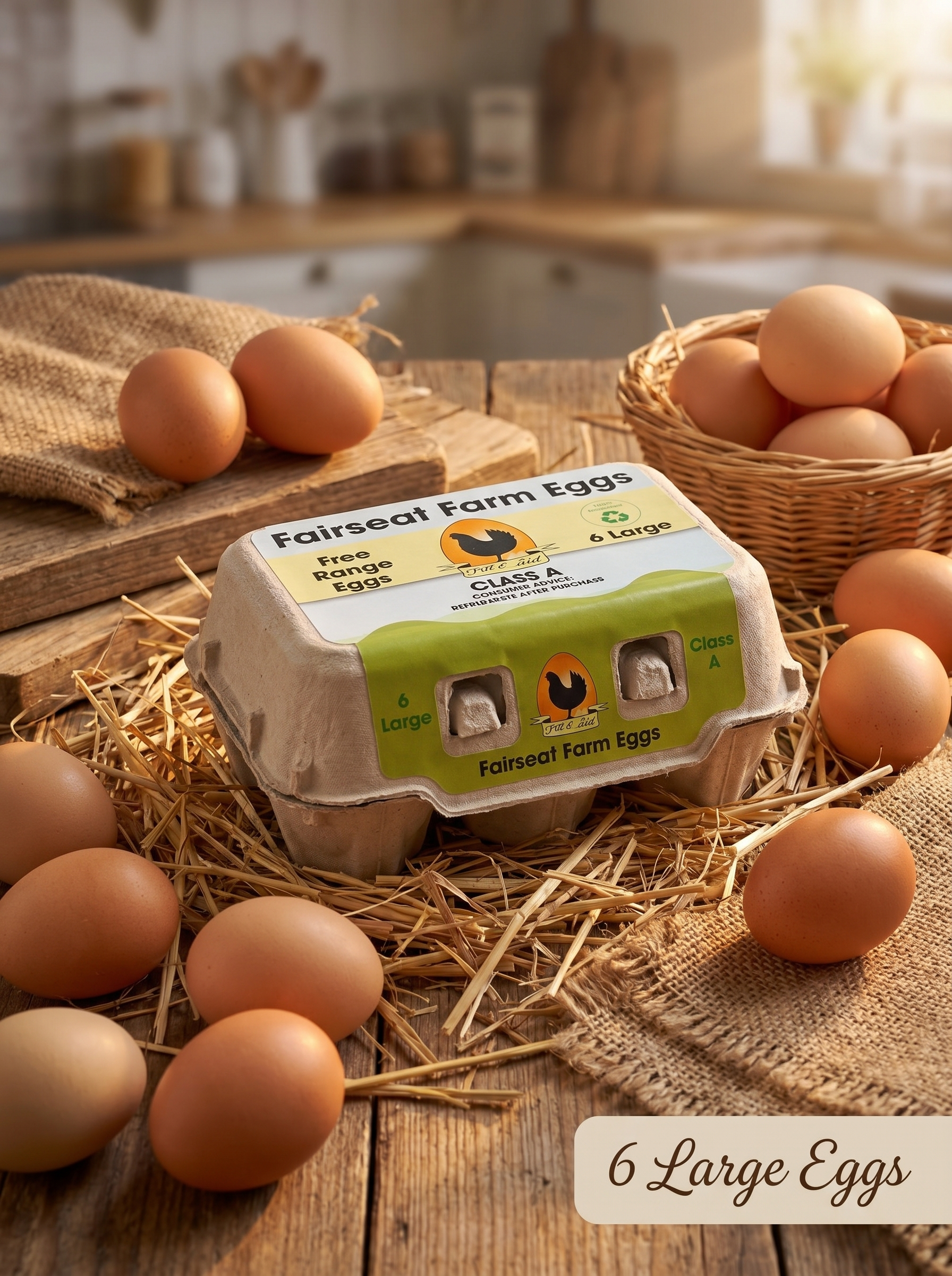 Fairseat Farm Free Range Eggs 6 Large