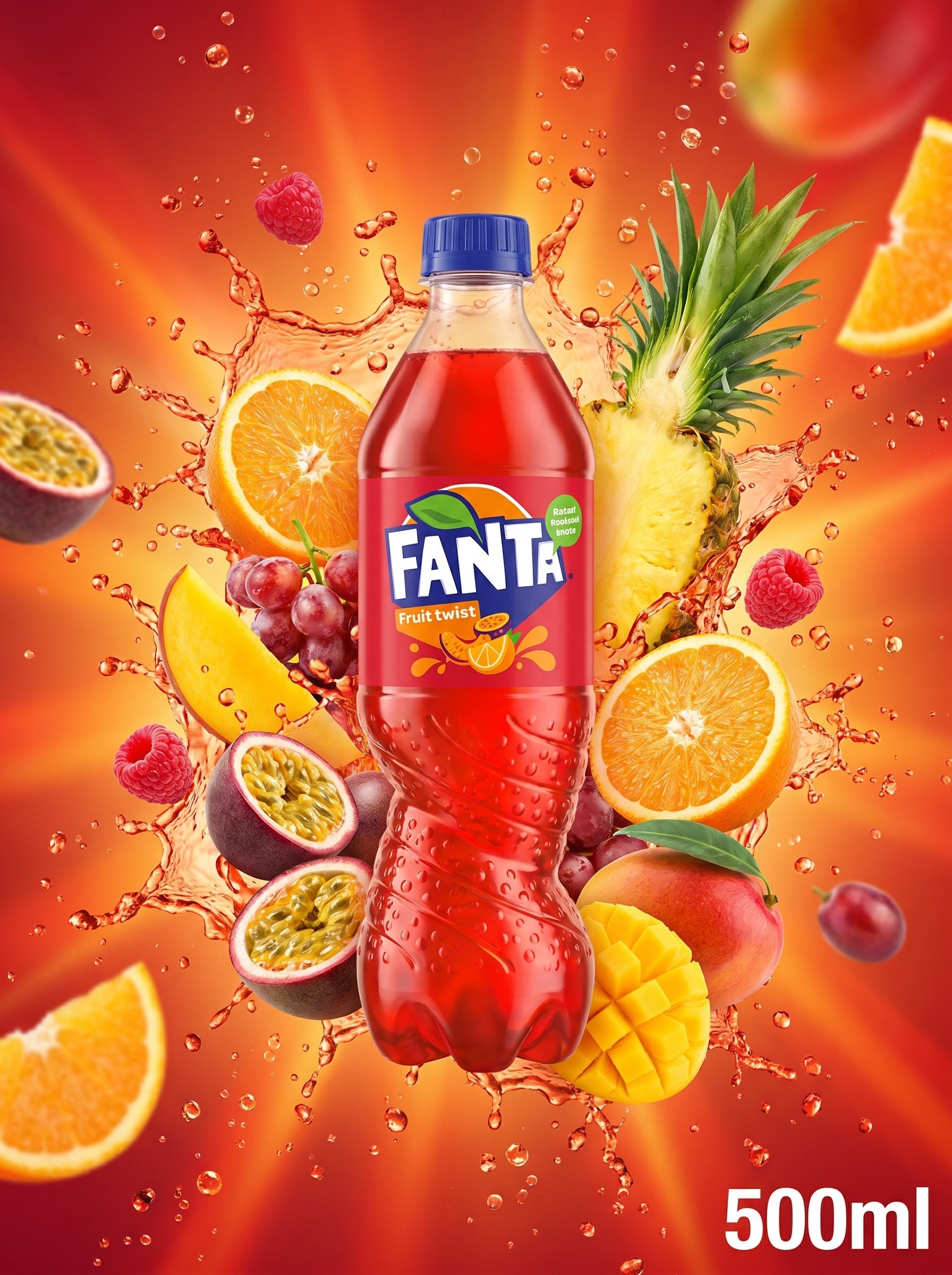 Fanta Fruit Twist Soft Drink 500ml Bottle