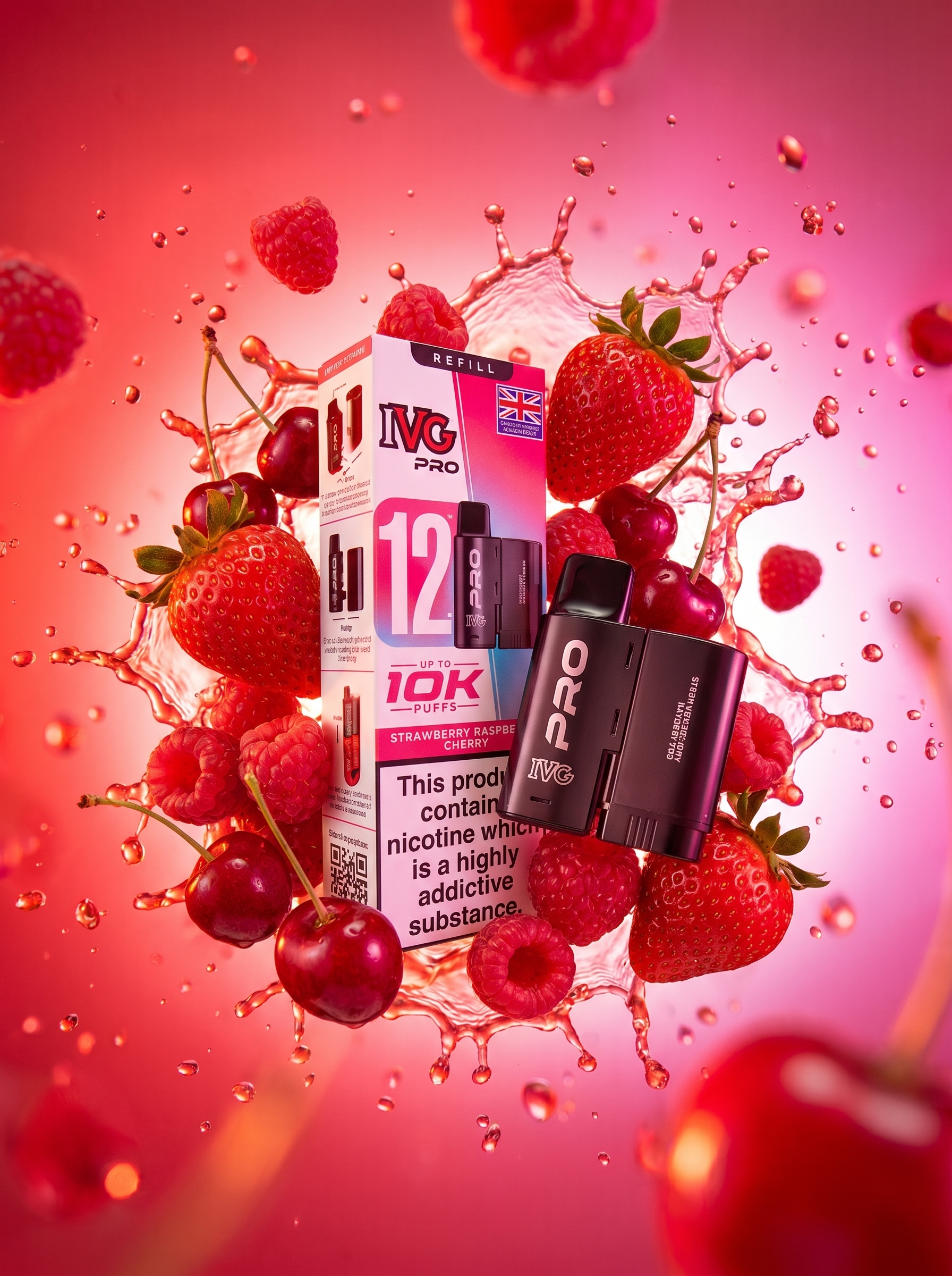 IVG Pro Strawberry Raspberry Cherry Refill Pod 12ml 20mg/ml