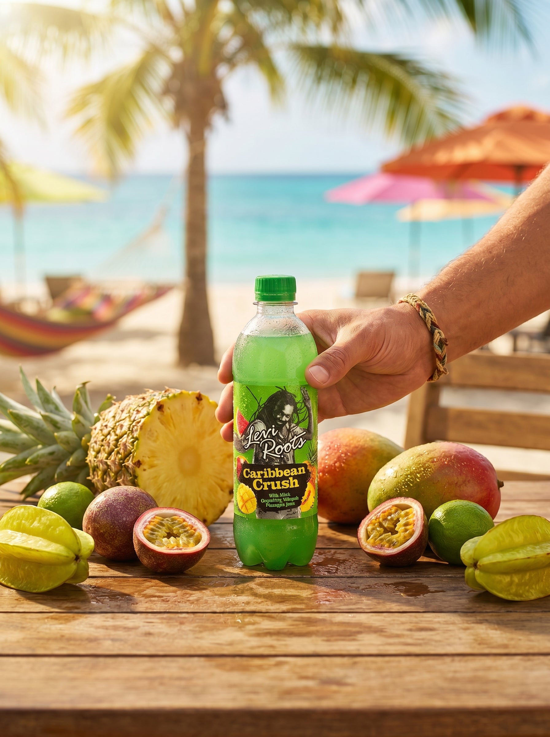 Levi Roots Caribbean Crush Soft Drink 500ml Bottle