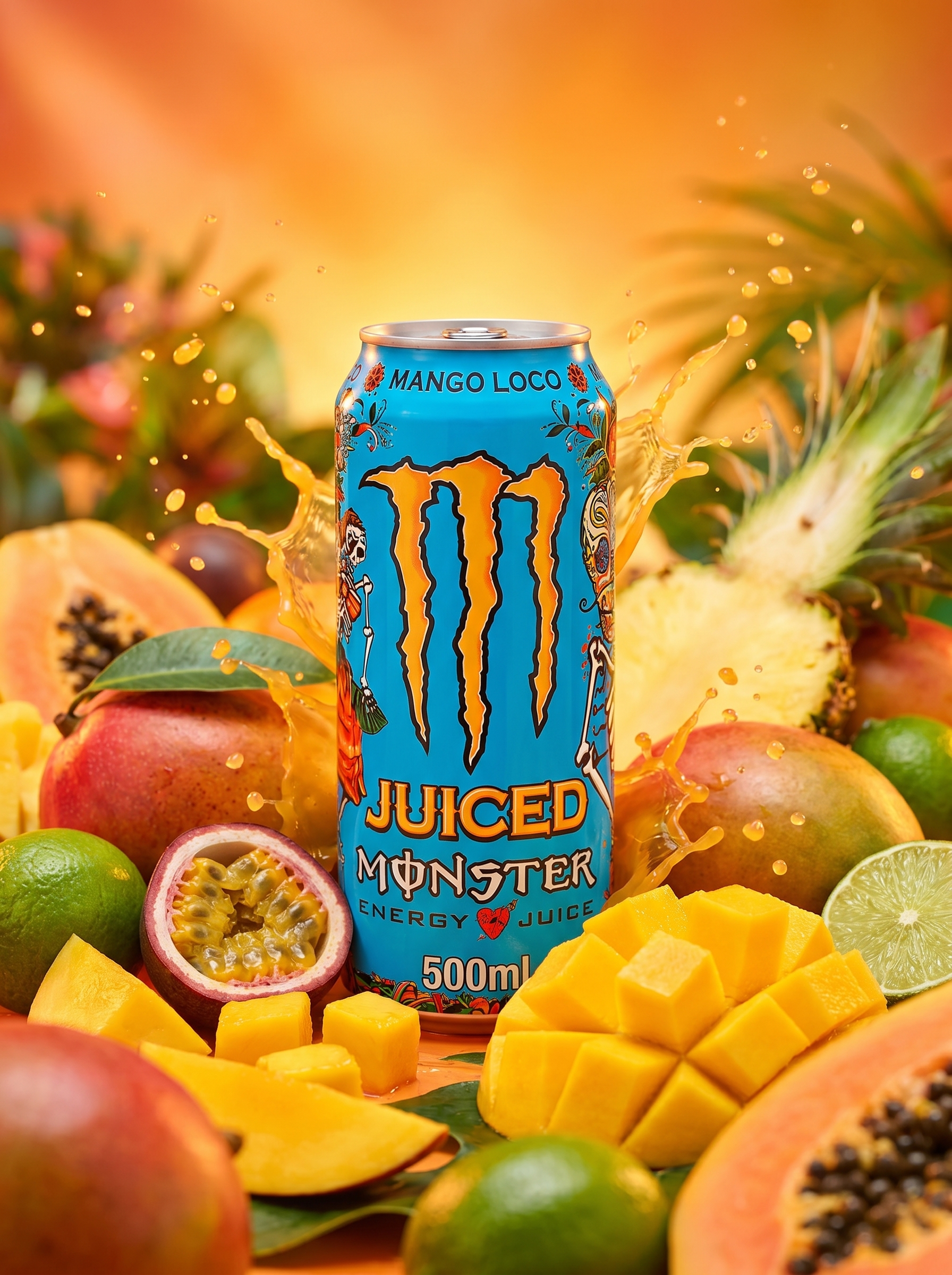 Monster Energy Mango Loco Energy Drink 500ml Can