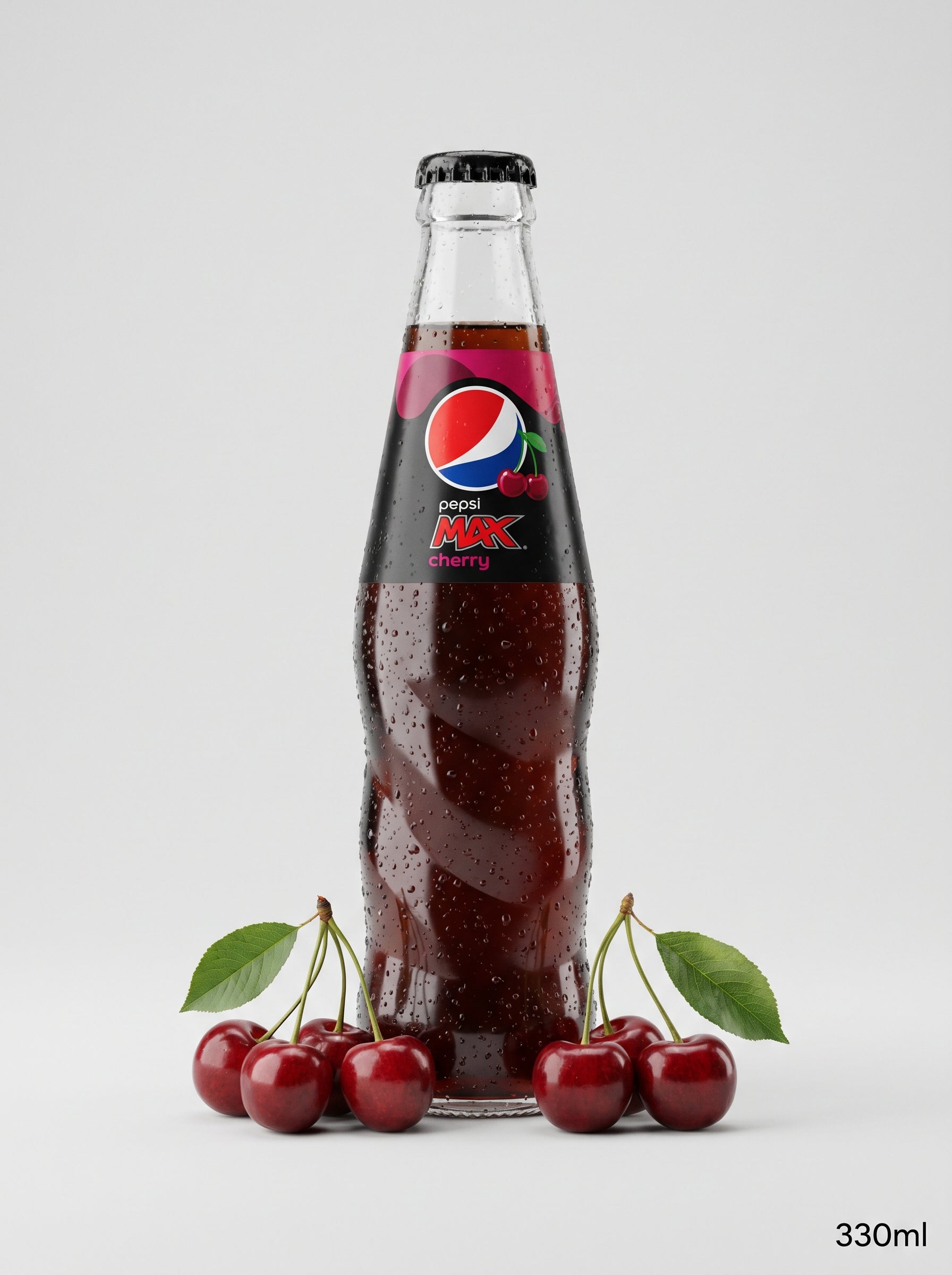 Pepsi Max Cherry No Sugar Soft Drink 330ml Bottle