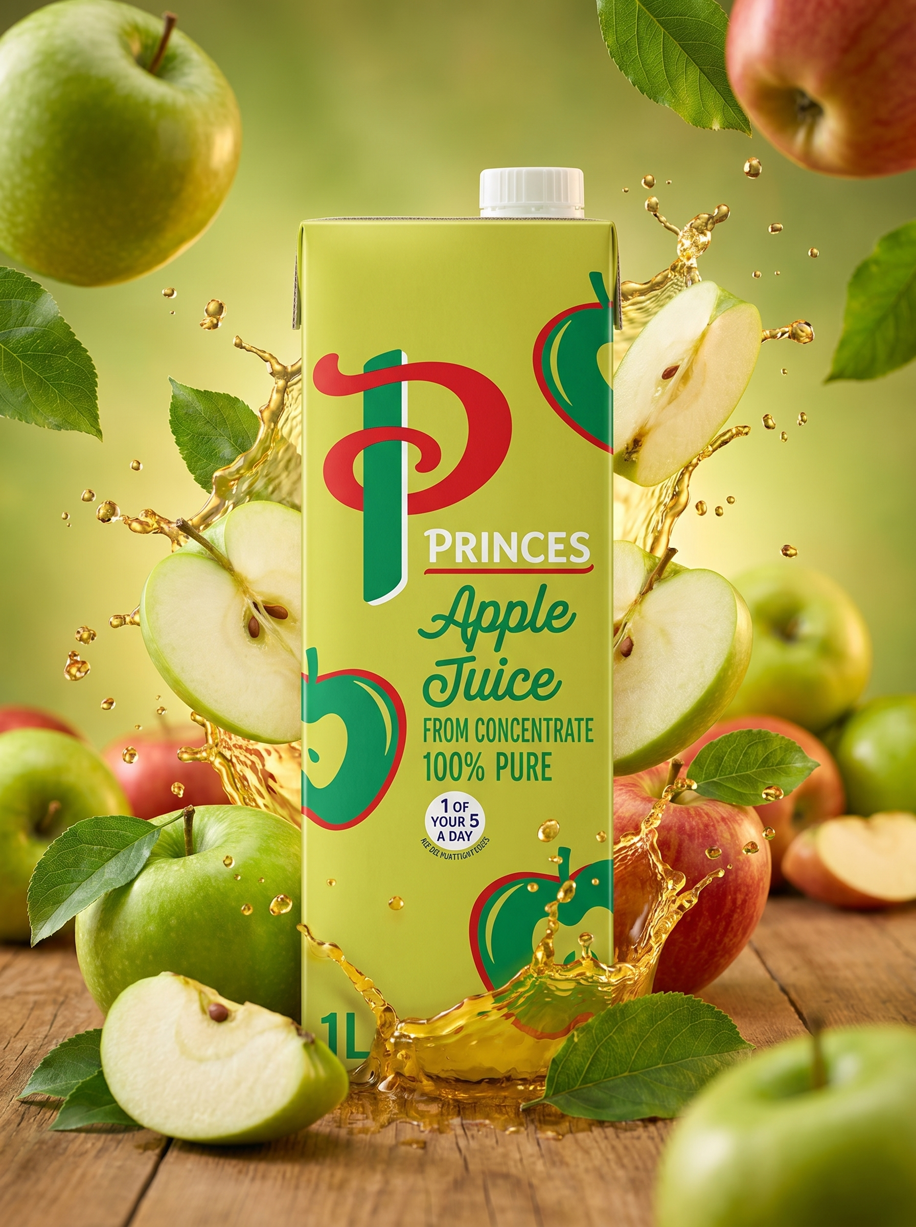 Princes Apple Juice from Concentrate 1 Litre Carton