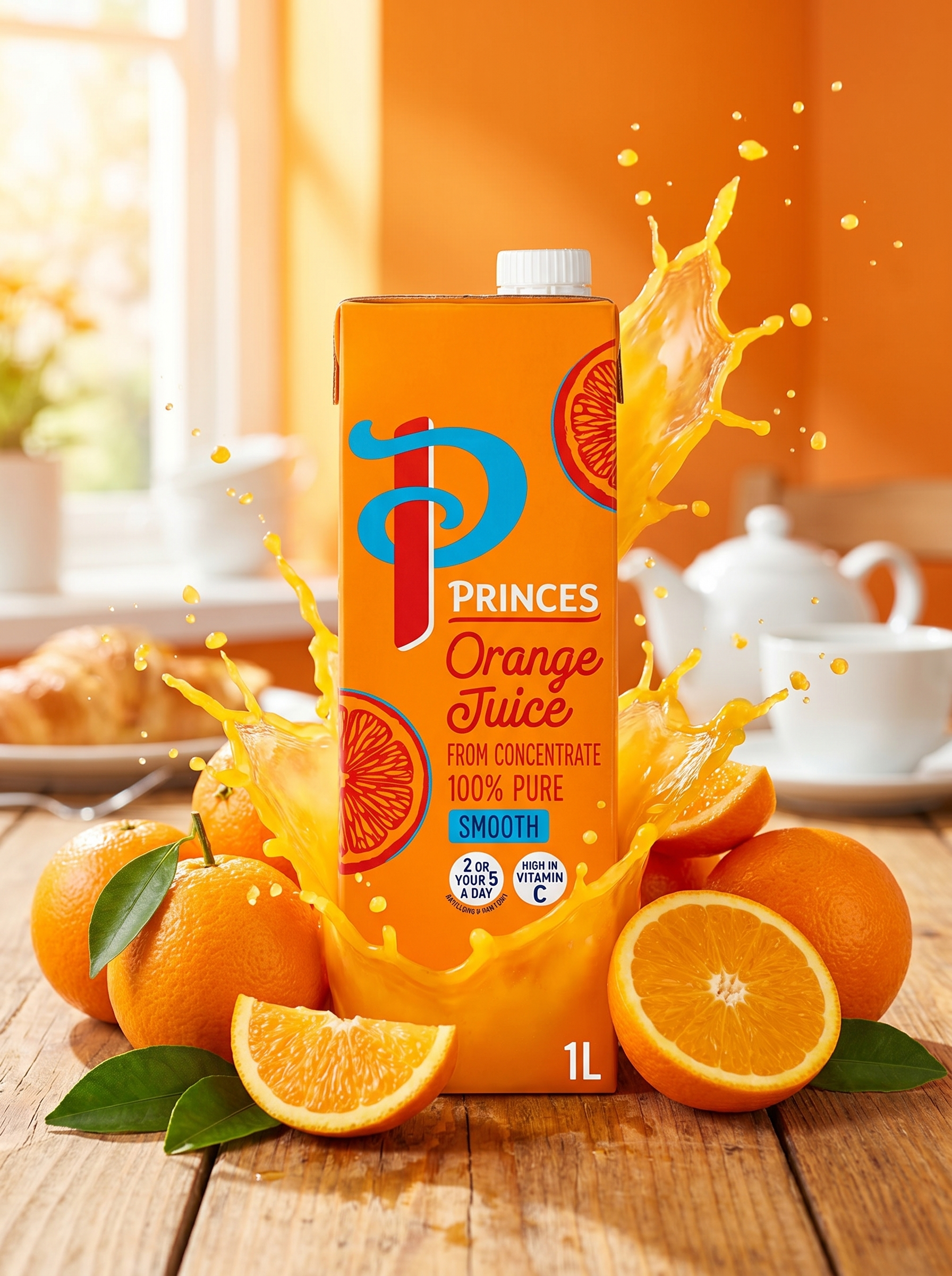 Princes Smooth Orange Juice from Concentrate 1 Litre Carton