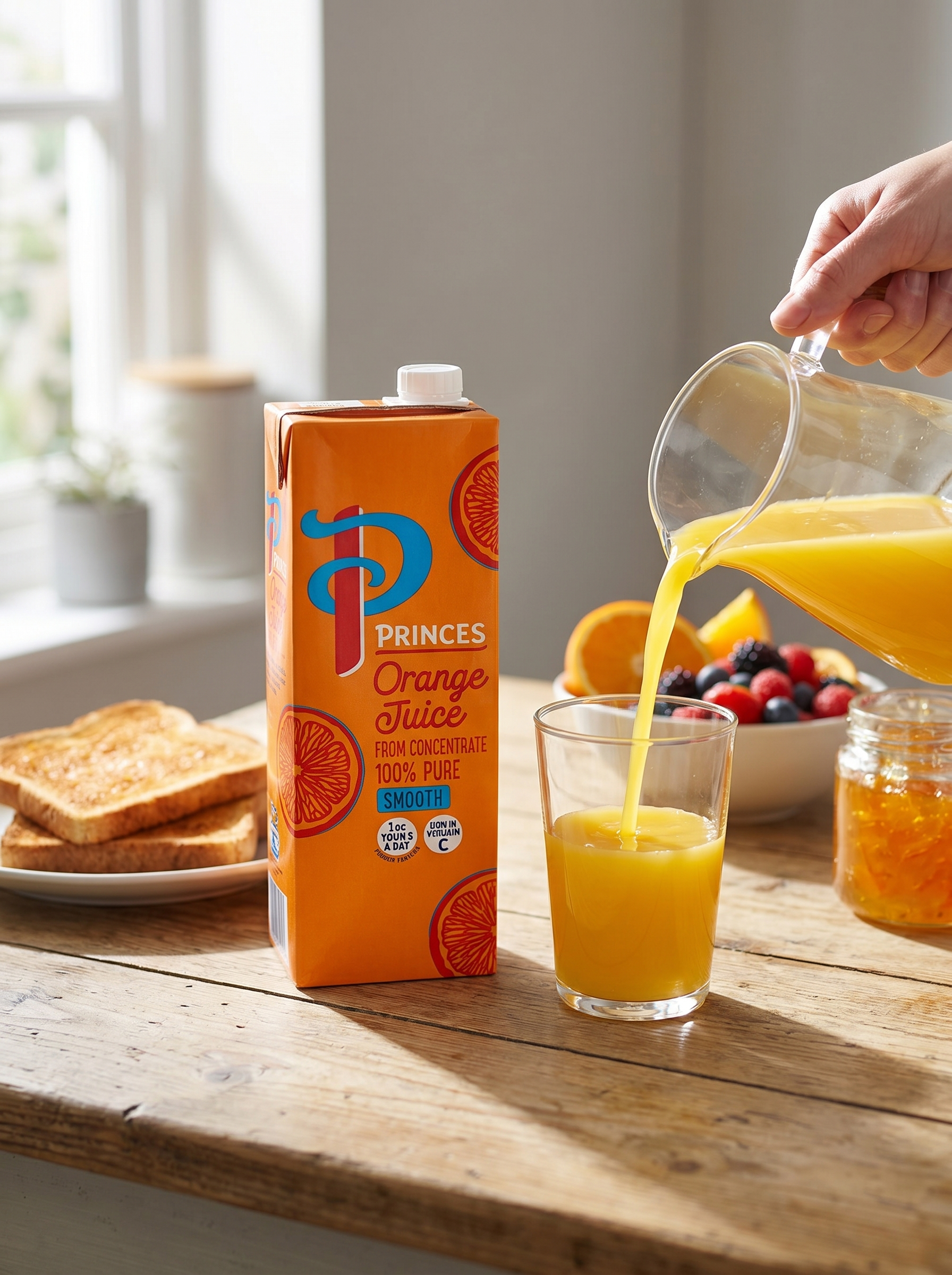 Princes Smooth Orange Juice from Concentrate 1 Litre Carton