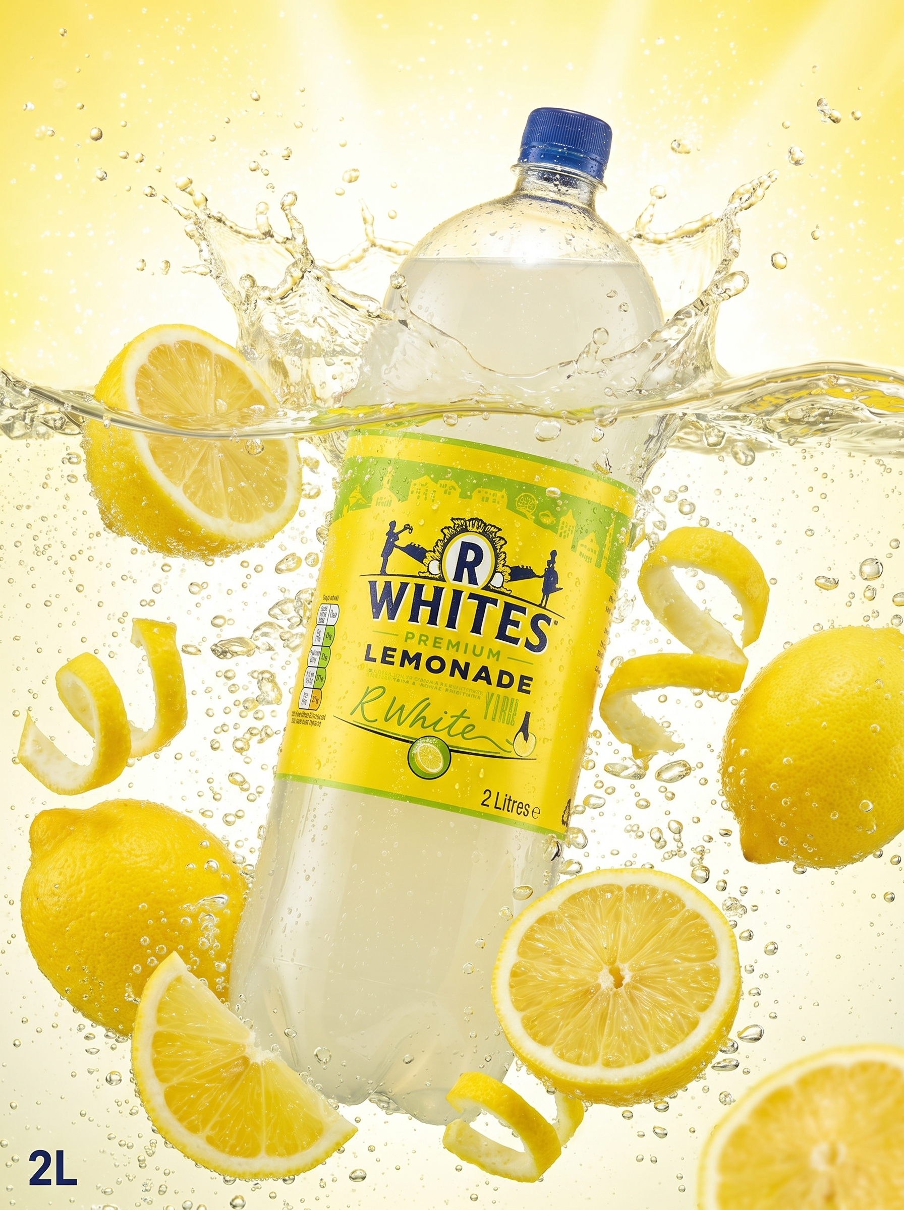 R White's Premium Lemonade 2 Litres Bottle