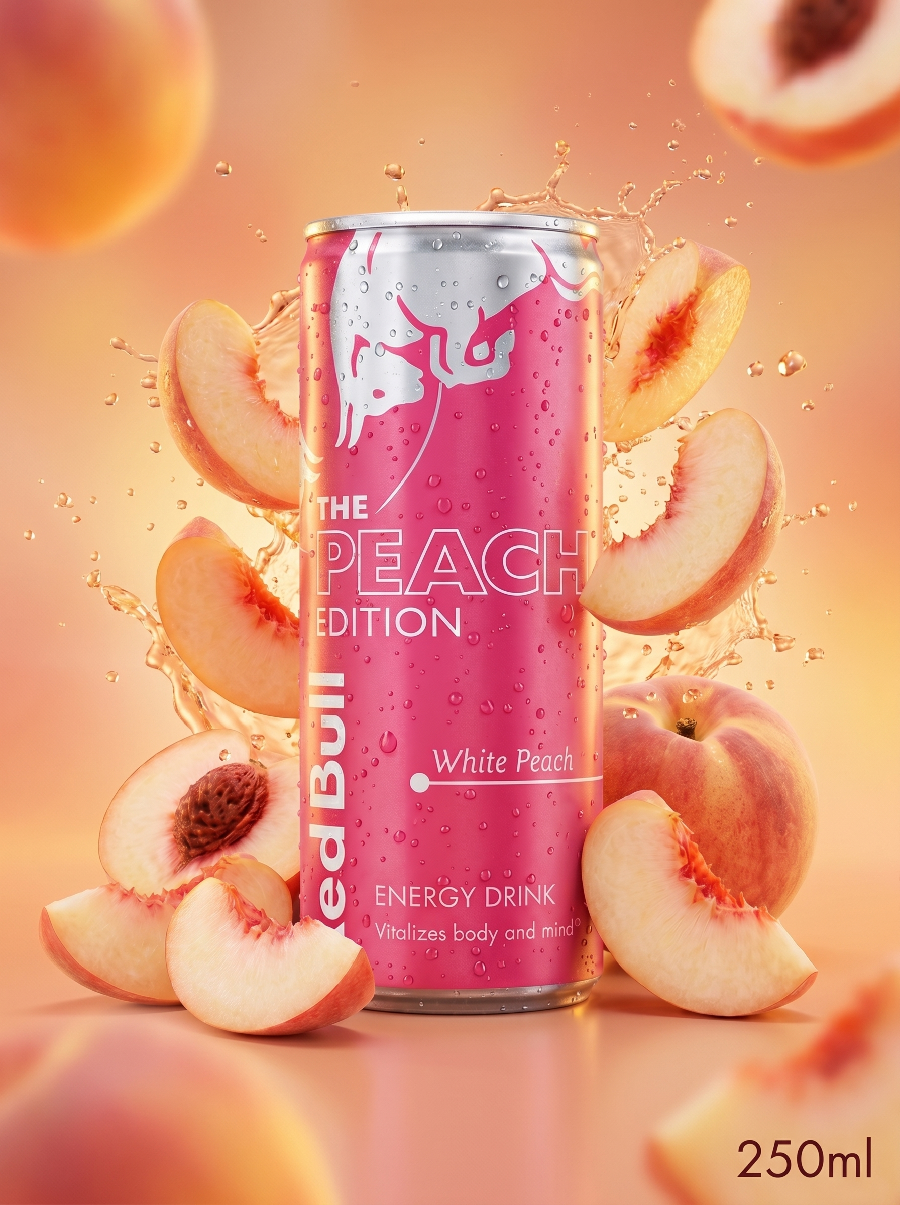 Red Bull Peach Edition White Peach Energy Drink 250ml Can