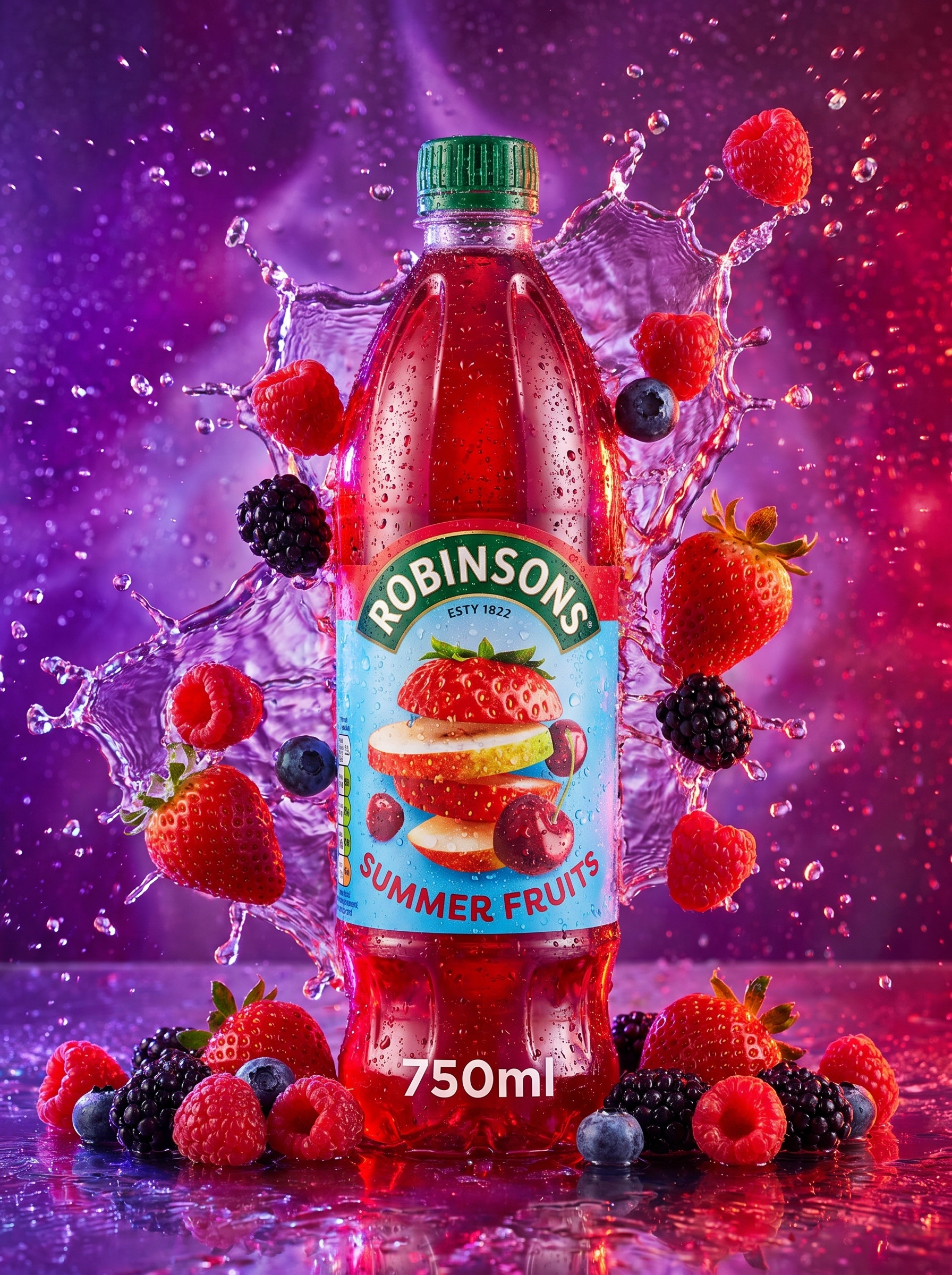 Robinsons Summer Fruits No Added Sugar Squash PMP 750ml Bottle