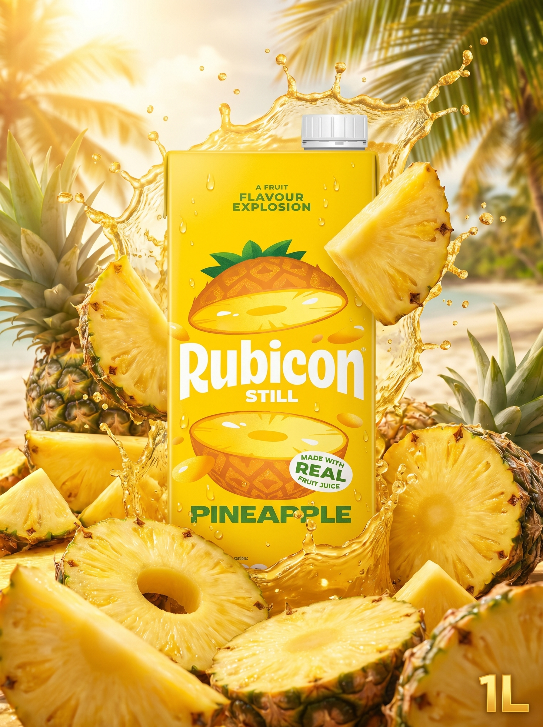Rubicon Still Pineapple Juice Drink 1 Litre Carton