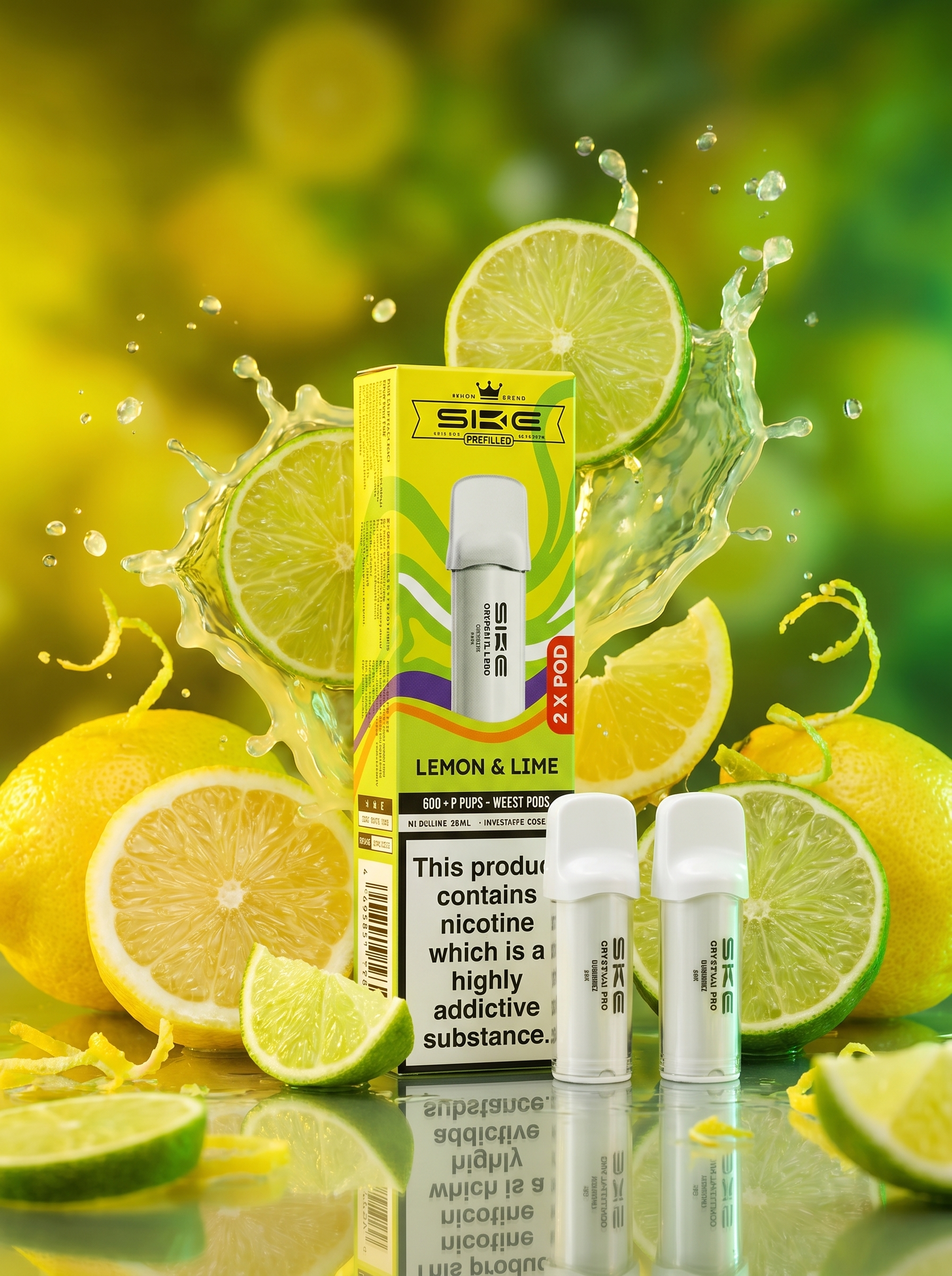 SKE 600 Pro 2 Lemon & Lime Prefilled Pod 20mg/ml