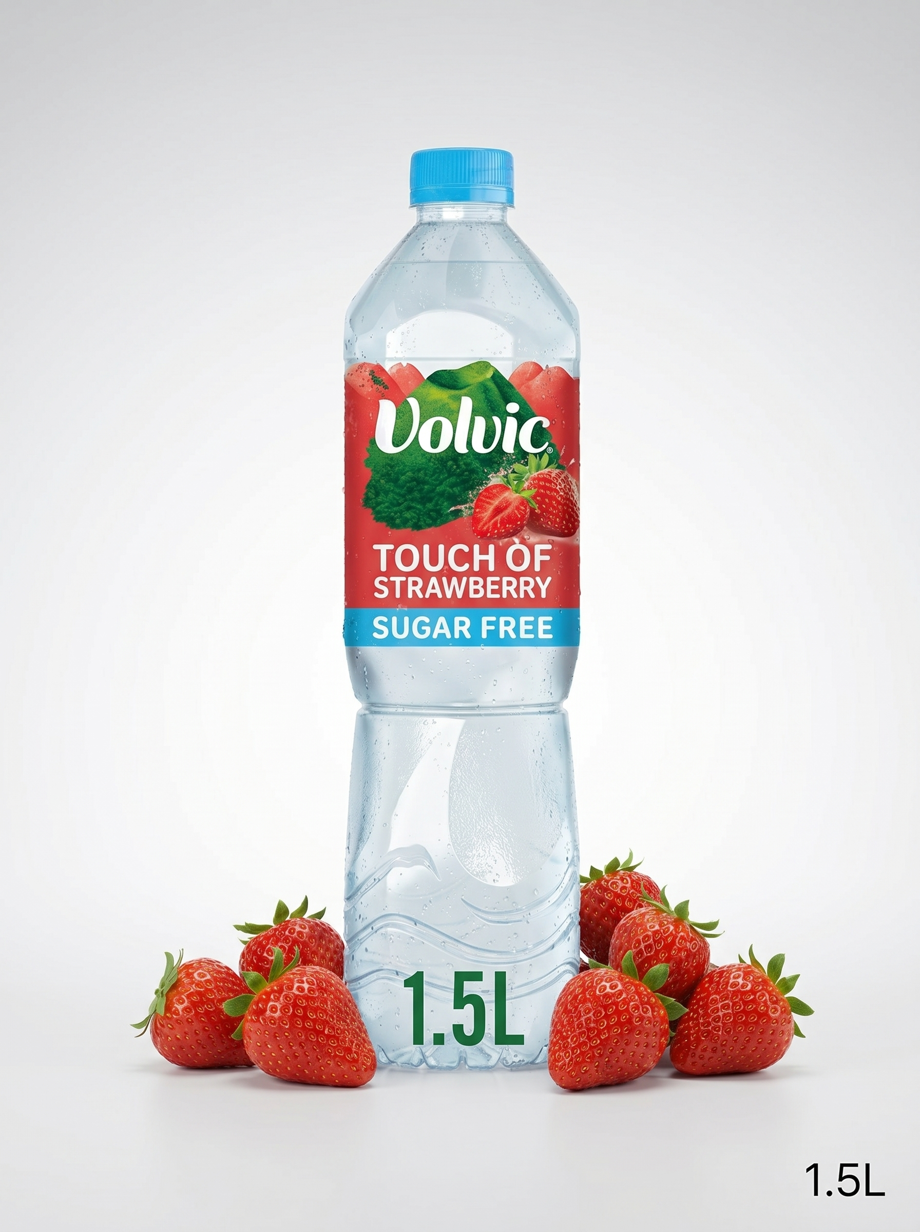 Volvic Touch of Fruit Strawberry Sugar Free Still Flavoured Water 1.5L Bottle