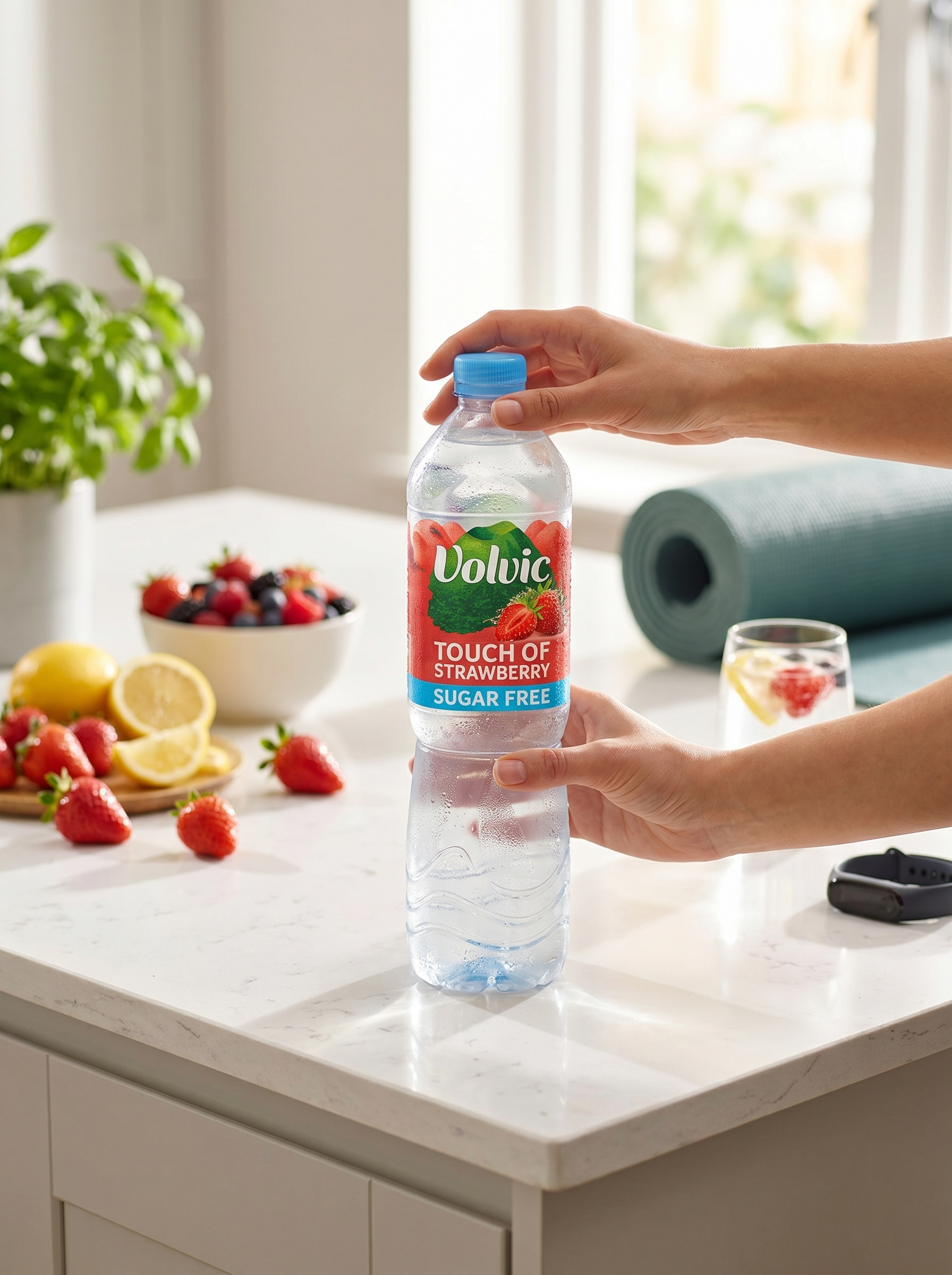 Volvic Touch of Fruit Strawberry Sugar Free Still Flavoured Water 1.5L Bottle